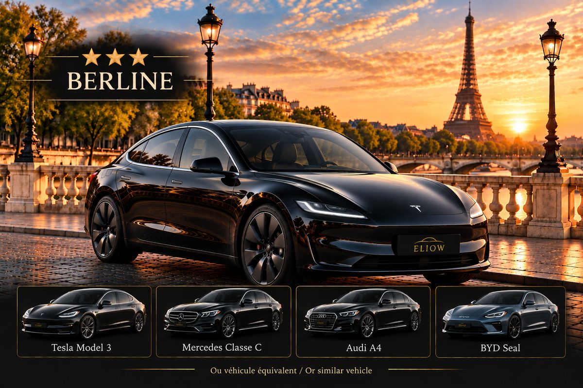 Berline – Tesla Model 3, Tesla Model Y ou équivalent